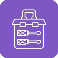 ligne de boîte à outils icônes d'arrière-plan de coin rond vecteur