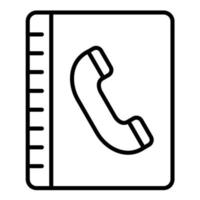 icône de ligne de répertoire téléphonique vecteur