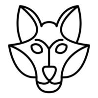 icône de ligne de renard arctique vecteur