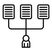 icône de ligne du système d'information rh vecteur