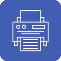 ligne d'imprimante icônes d'arrière-plan de coin rond vecteur