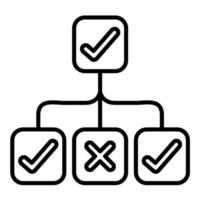icône de ligne d'arbre de décision vecteur