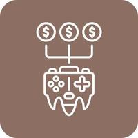 ligne d'argent de jeu icônes d'arrière-plan de coin rond vecteur