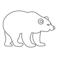 icône d'ours, style de contour vecteur