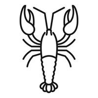 icône d'animal de homard, style de contour vecteur