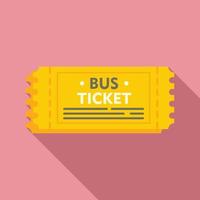 icône de billet de bus coupon, style plat vecteur