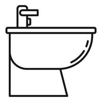 icône de bidet à la maison, style de contour vecteur