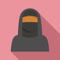 icône de femme musulmane immigrée, style plat vecteur