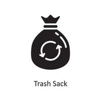 illustration de conception icône solide vecteur sac poubelle. symbole d'entretien ménager sur fond blanc fichier eps 10
