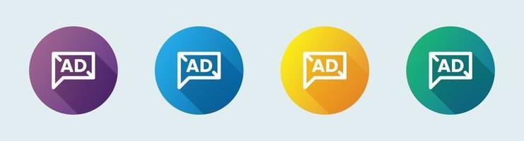 icône de ligne publicitaire dans un style design plat. signes publicitaires illustration vectorielle. vecteur