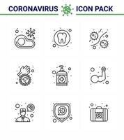 25 ensemble d'icônes d'urgence de coronavirus conception bleue telle que les bactéries covid virus médicaux microbe coronavirus viral 2019nov éléments de conception de vecteur de maladie