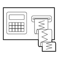 icône de cardiographe, style de contour vecteur