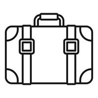 icône de valise d'auto-stop, style de contour vecteur
