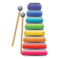 icône de xylophone, style cartoon vecteur