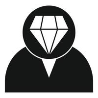 icône de traits personnels de diamant, style simple vecteur