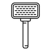 icône de brosse pour animaux de compagnie toiletteur, style de contour vecteur