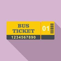 icône de ticket de bus de contrôle, style plat vecteur