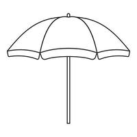 icône de parapluie de plage, style de contour vecteur