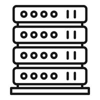 icône de rack de serveur, style de contour vecteur