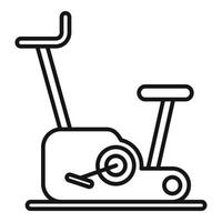 icône de vélo d'exercice à domicile, style de contour vecteur