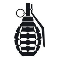 grenade à main, icône d'explosion de bombe, style simple vecteur