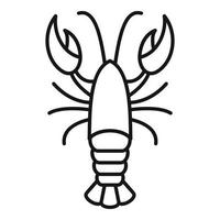 icône de nourriture de homard, style de contour vecteur