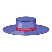 chapeau d'espagne avec icône de ruban rouge, style cartoon