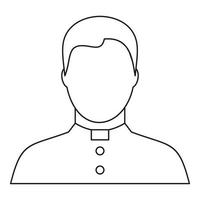 icône de prêtre catholique, style de contour vecteur