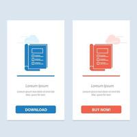 livre bundle rapport de mise en page bleu et rouge télécharger et acheter maintenant modèle de carte de widget web vecteur