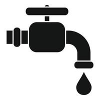 icône de robinet d'eau, style simple vecteur