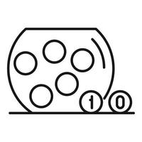 vecteur de contour d'icône de pot de loterie. argent de casino