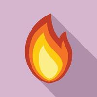 icône de feu de joie de flamme de feu, style plat vecteur