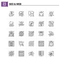 25 seo web icon set vector background