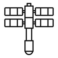 vecteur de contour d'icône de station spatiale solaire. station internationale d'astronautes