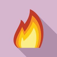 icône de flamme de feu, style plat vecteur