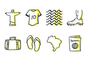 Icône de Doodle du Brésil vecteur