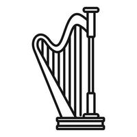 icône de leçon de harpe, style de contour vecteur