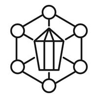 icône de structure de nanotechnologie, style de contour vecteur