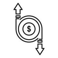 icône d'échange d'argent de commerçant, style de contour vecteur