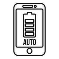 icône de notification de téléphone de charge de voiture, style de contour vecteur