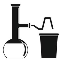 icône de laboratoire de verre de flacon de tuyau, style simple vecteur
