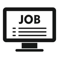 icône de recherche d'emploi en ligne, style simple vecteur