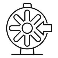vecteur de contour d'icône de roue de loto. loterie bingo