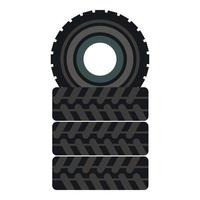 icône de tas de pneus, style plat vecteur