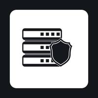 icône de sécurité de stockage de données, style simple vecteur