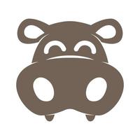 création d'icône logo huppopotamus vecteur