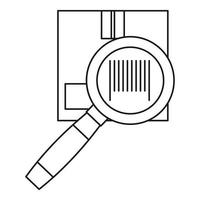 boîte en carton et icône en forme de loupe vecteur