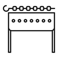 icône de brasero à charbon, style de contour vecteur