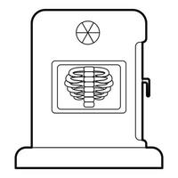 icône d'appareil à rayons X, style de contour vecteur