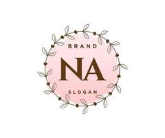 initiale na logo féminin. utilisable pour les logos nature, salon, spa, cosmétique et beauté. élément de modèle de conception de logo vectoriel plat.